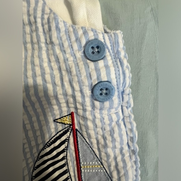 Baby Boy's Sailboat 2-Piece Polo & Striped Romper Set Sz 9M - Picture 8 of 12